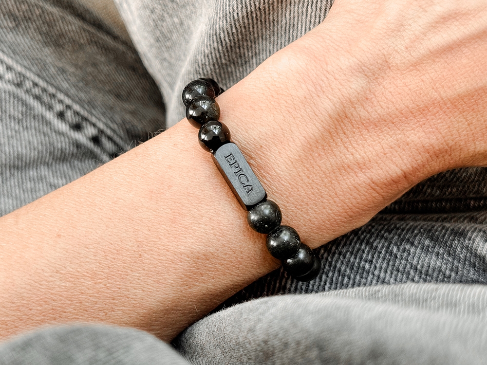 Obsidian unisex bracelet Black