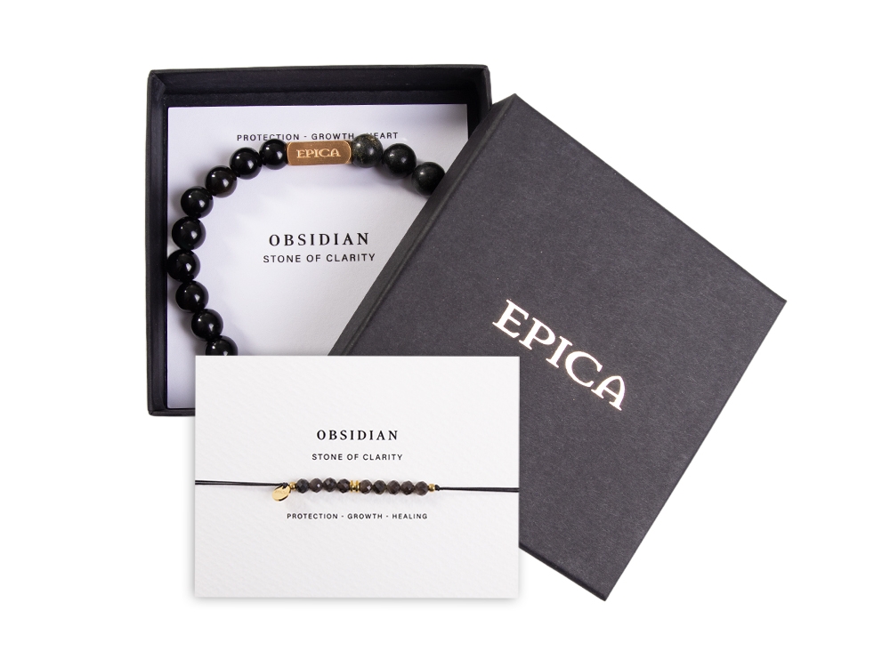 Obsidian bracelets combi Gold