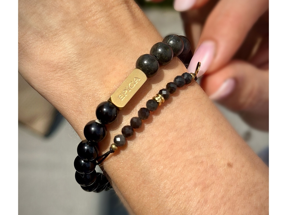 Obsidian bracelets combi Gold