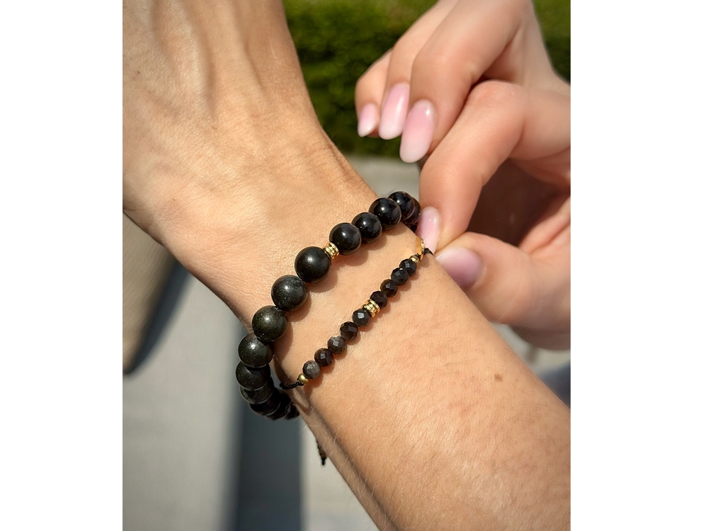 Obsidian bracelets combi Gold