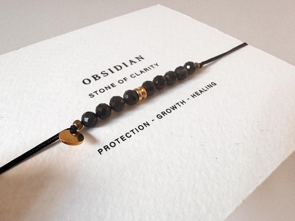 Obsidian bracelets combi Gold