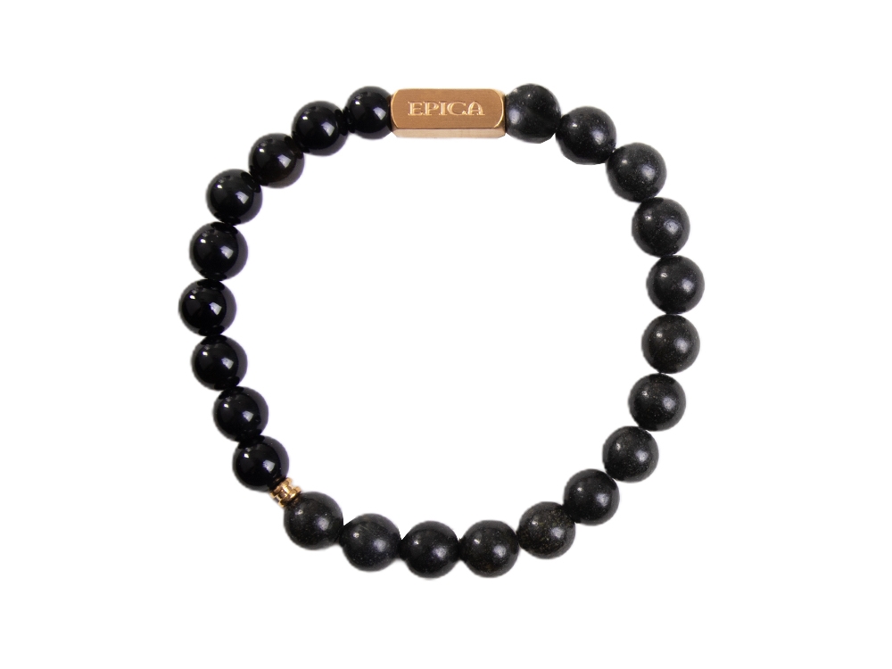Obsidian unisex bracelet Gold