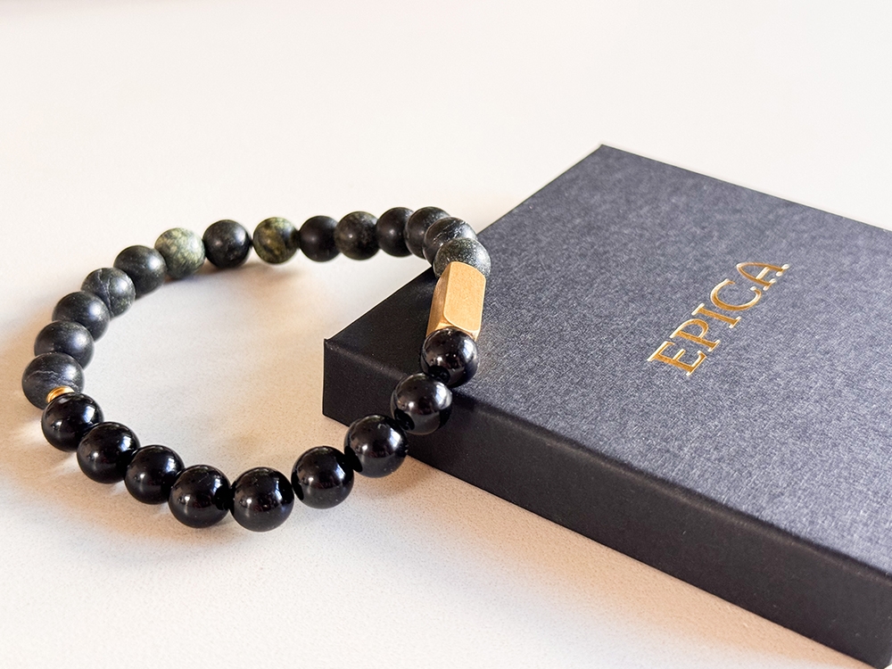 Obsidian unisex bracelet Gold