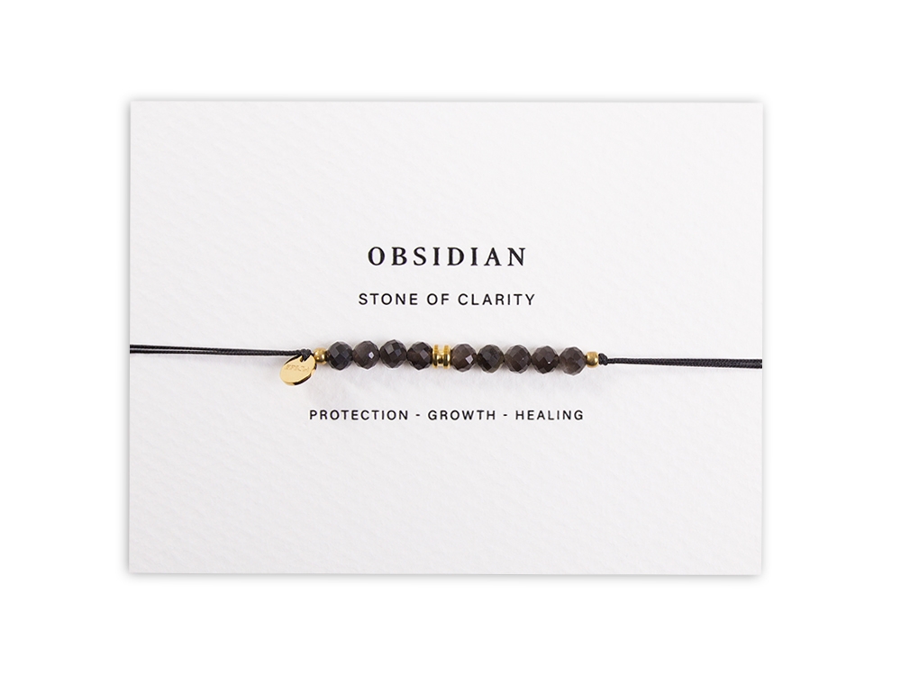 Obsidian women’s bracelet Gold
