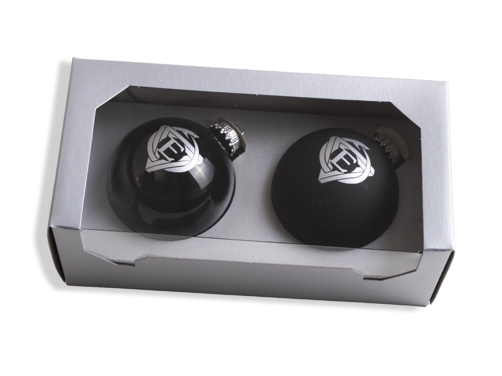 Logo Christmas Balls Black 2-pack